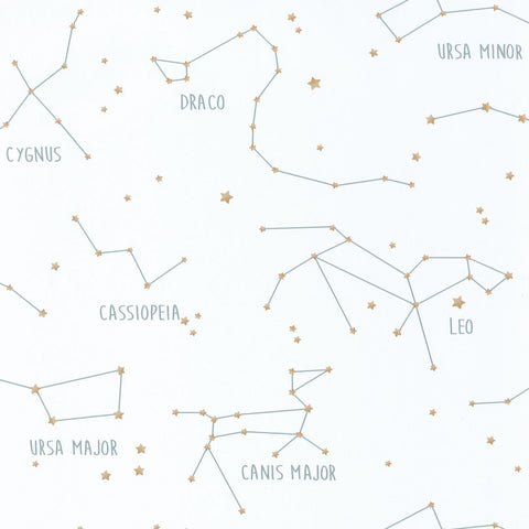 Carta da Parati Constellations Bianco  Our Planet Caselio Wallpaper