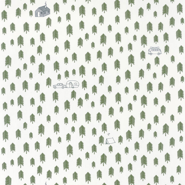 Carta da Parati Summer Camp Verde Kaki/Bianco Planet Caselio Wallpaper