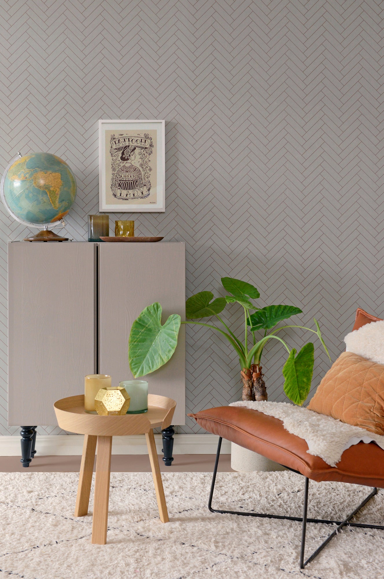 Carta da Parati Herringbone Majvillan Wallpaper 144-02
