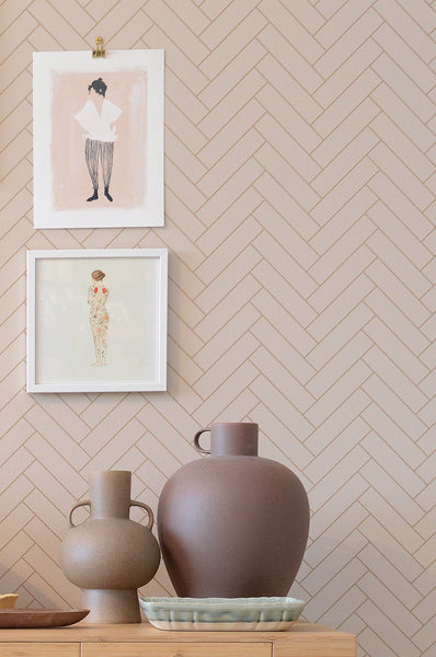 Carta da Parati Herringbone Majvillan Wallpaper 144-01