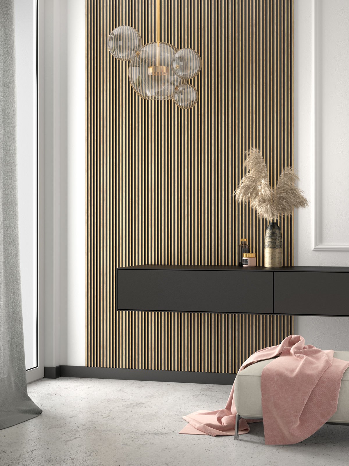 Listelli in polimero Mardom Decor L0102 Rovere Chiaro modello STRETTO mis. 270 x 12 x 1,2 cm