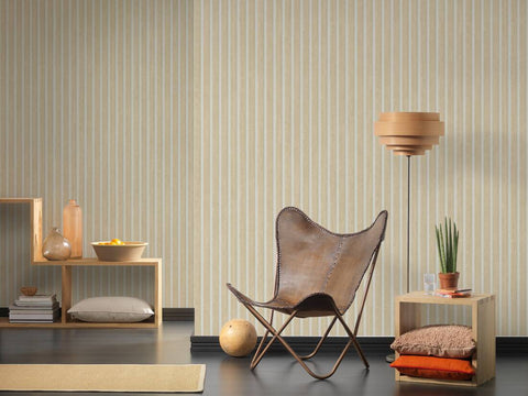 Carta da Parati Effetto Doghe Listelli colore Beige Bianco