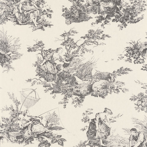 Carta da Parati Les Belles Toiles De Jouy Casadeco Wallpaper cod. 87919612