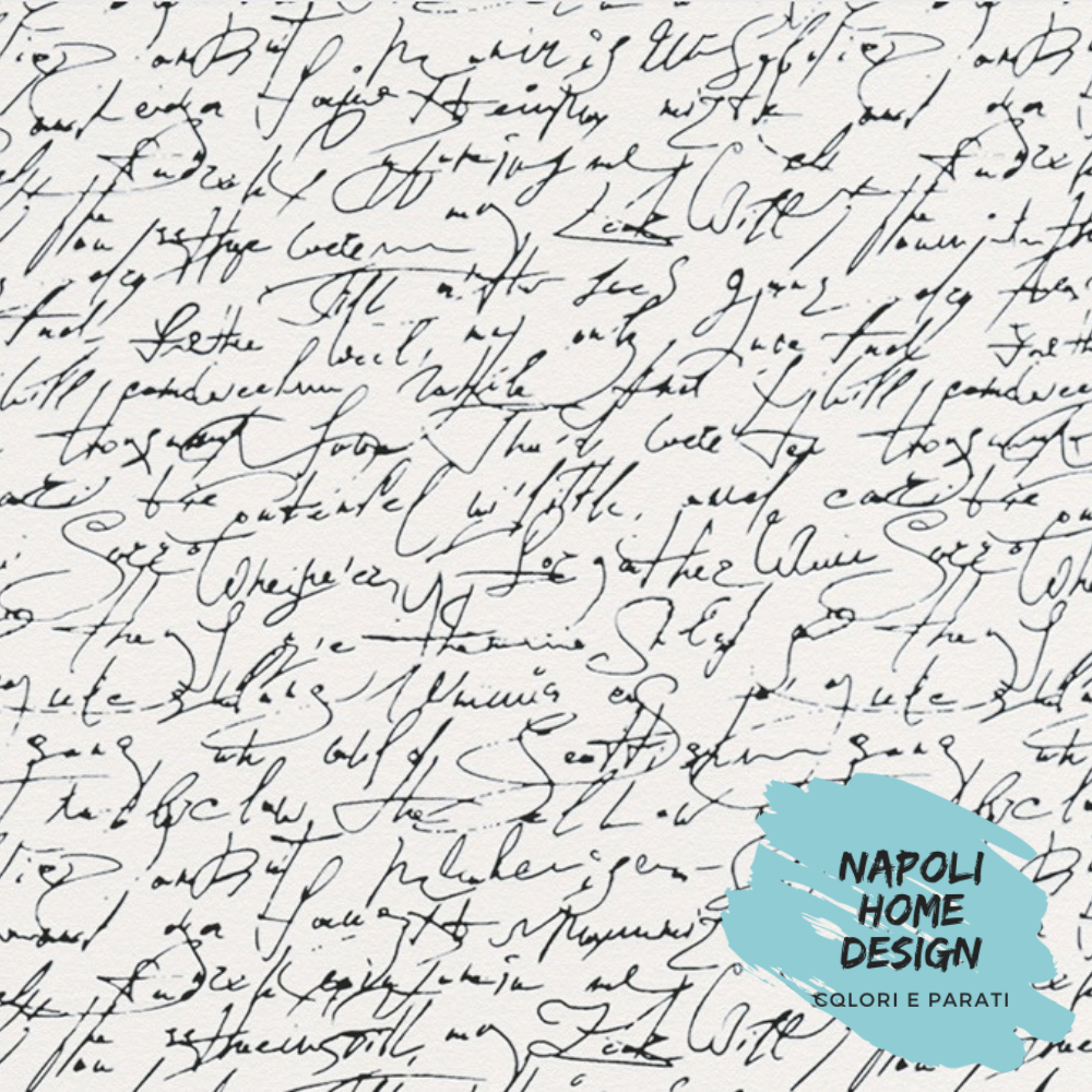 Carta da Parati Vinilico su TNT - Scritte nere su fondo bianco - OUTLET