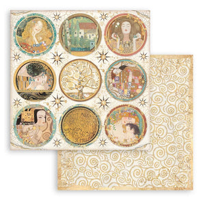 Foglio singolo Scrapbooking Double Face Klimt Tondi  30x30 cm  Stamperia OUTLET