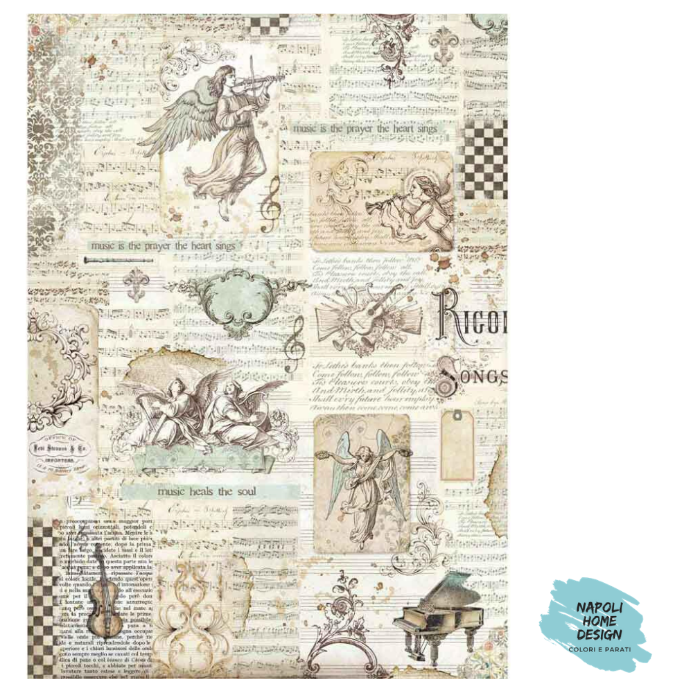 Carta Di Riso Vintage 'Pagine Di Libro' - Formato A4, Per Scrapbooking, Decorazioni E Progetti Artistici
