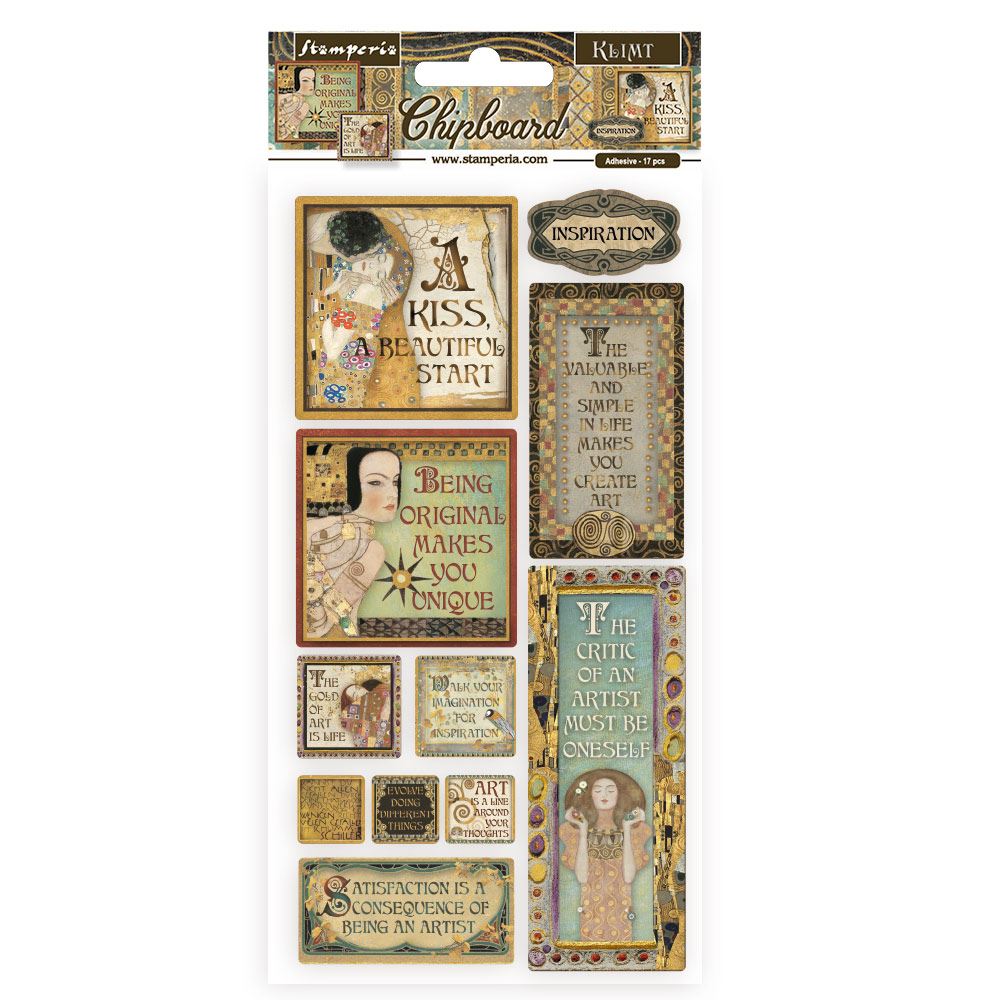 Chipboard Adesivo Klimt Ispirazioni 15 x 30 cm  Stamperia - OUTLET