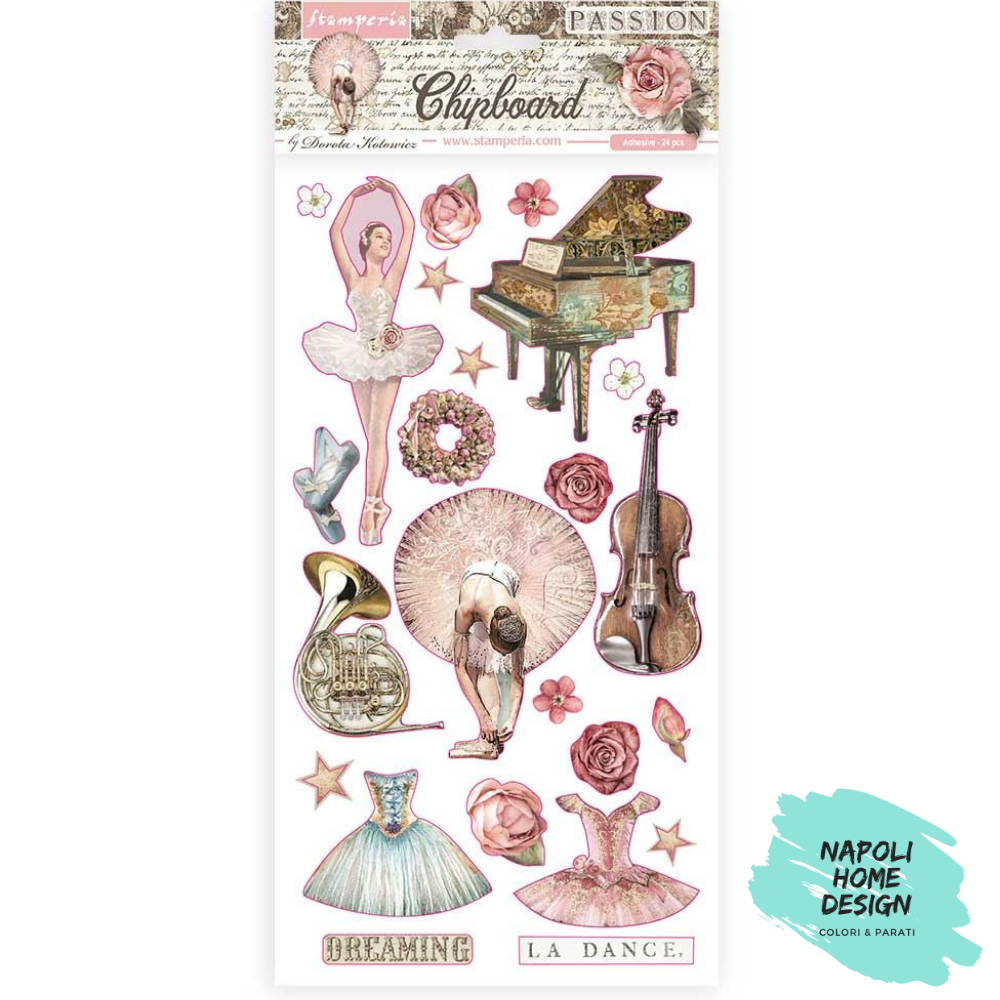 Chipboard Passion 15 x 30 cm  Stamperia - OUTLET