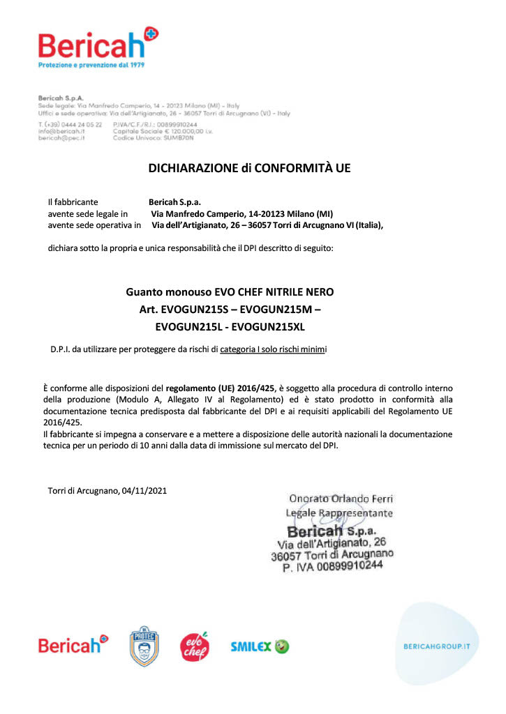 Guanti in nitrile NERO tg. L EVO CHEF