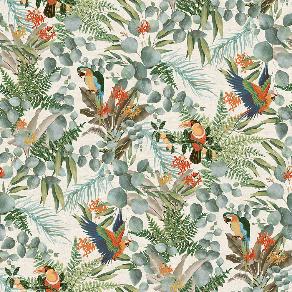 Carta da Parati Parrots Lemuria JV Italian Design Parati cod. 6520