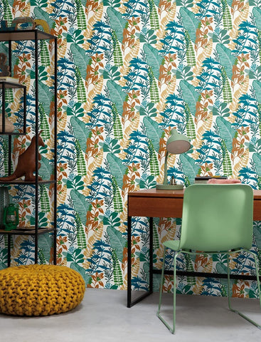 Carta da Parati Good Vibes Wallpaper Foglie Multicolor