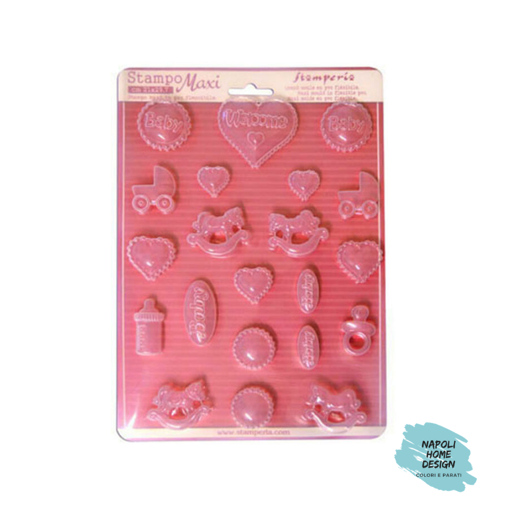 Stampo in PVC Morbido A4 - Soggetto Baby - cm. 21 x 29,7 - Stamperia