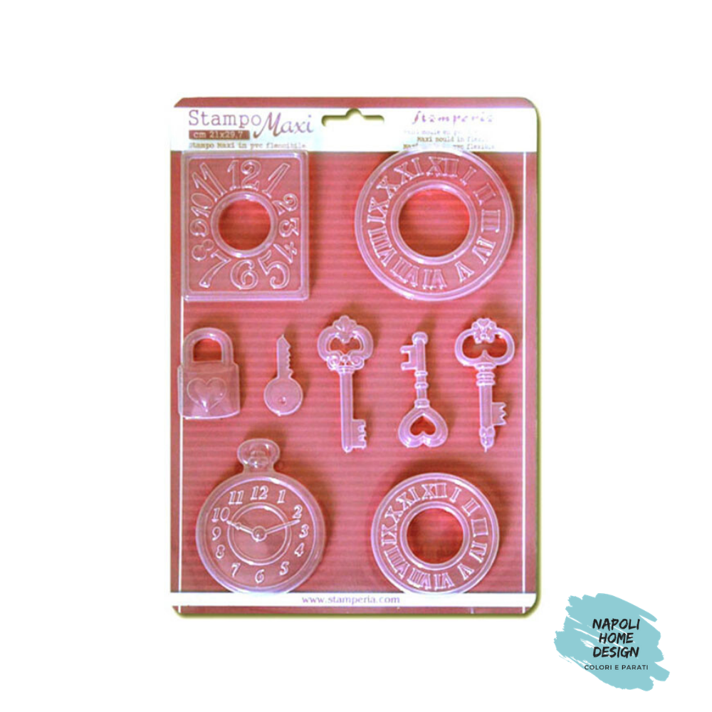 Stampo in PVC Morbido A4 - Orologi - cm. 21 x 29,7 - Stamperia