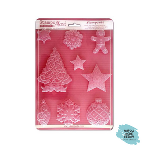 Stampo in PVC Morbido A4 - Christmas - cm. 21 x 29,7 - Stamperia