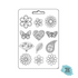 Stampo in PVC Morbido A4 - Fiori, Cuori e Farfalle - cm. 21 x 29,7 - Stamperia