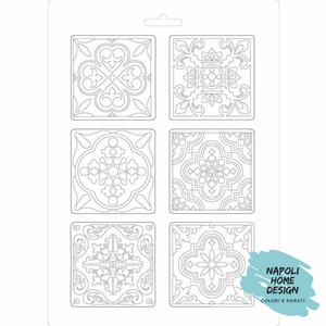 Stampo in PVC Morbido A4 - Azulejos - cm. 21 x 29,7 - Stamperia