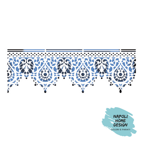 Stencil Bordura con Pizzo cm 38x15 by  Stamperia OUTLET