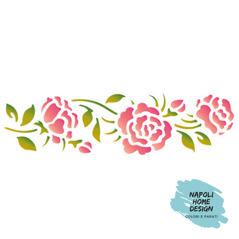 Stencil Rose cm 60x7 by  Stamperia OUTLET