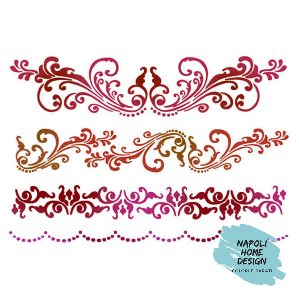 Stencil Bordure cm 21 x 29.7 by Stamperia. - ULTIMO PEZZO.