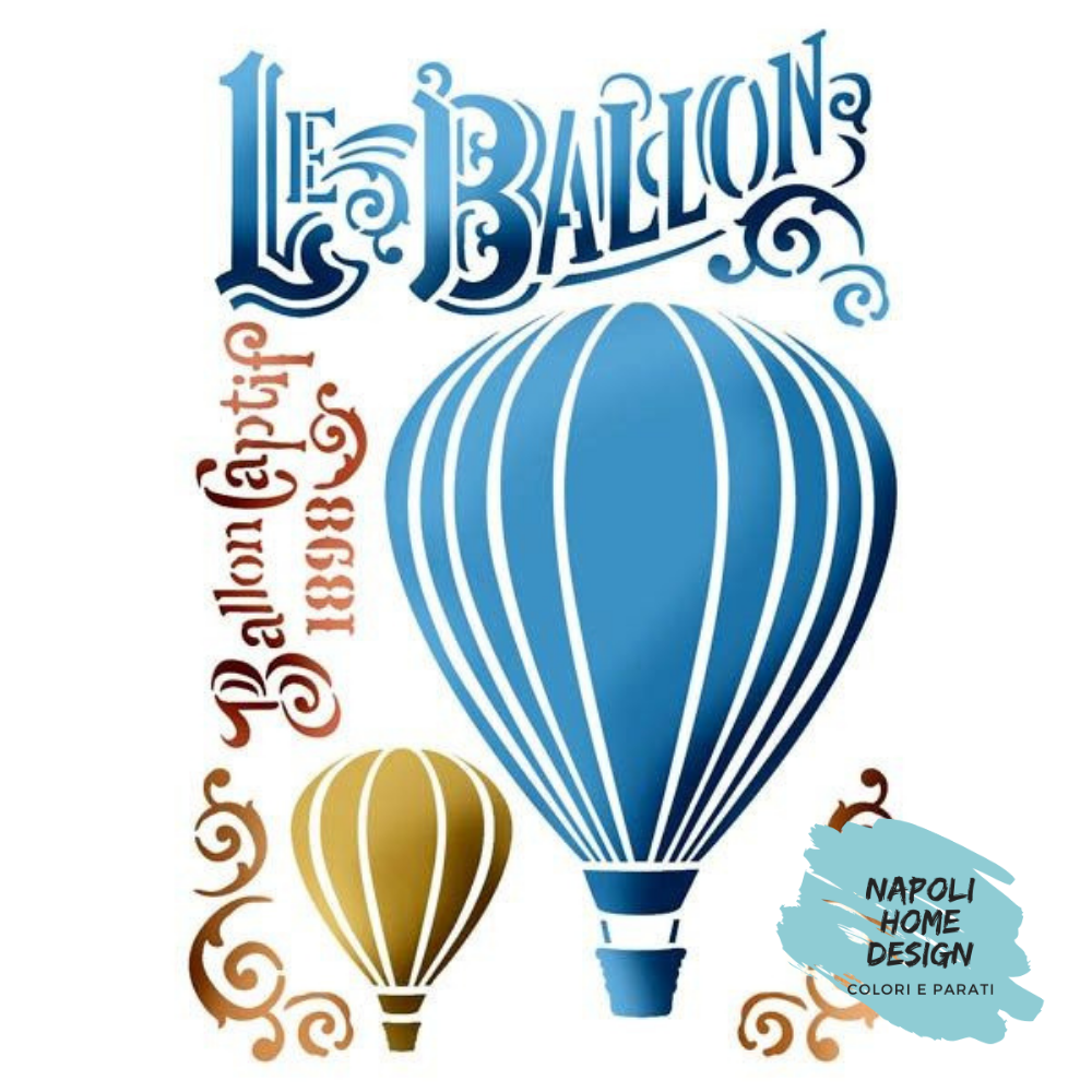 Stencil Le Ballon cm 21 x 29.7 by Stamperia. OUTLET