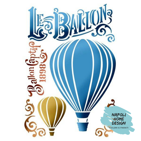 Stencil Le Ballon cm 21 x 29.7 by Stamperia. OUTLET