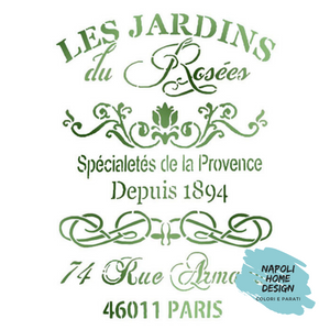 Stencil Les Jardins du Rose cm 21 x 29.7 by  Stamperia OUTLET