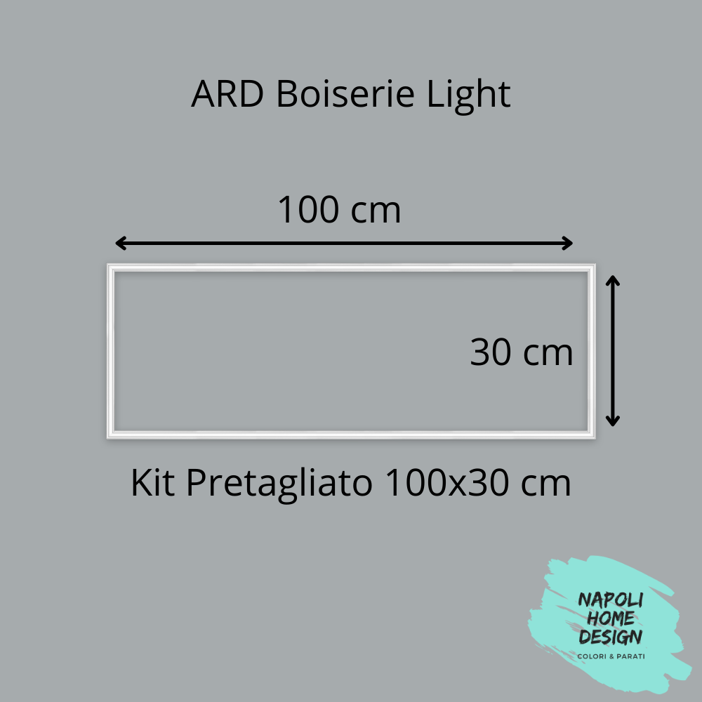 Telaio Pretagliato per Boiserie Light in polimero Ard Italia Serie CW10  misura 100x30 cm