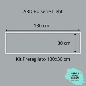Telaio Pretagliato per Boiserie Light in polimero Ard Italia Serie CW10 misura 130x30 cm