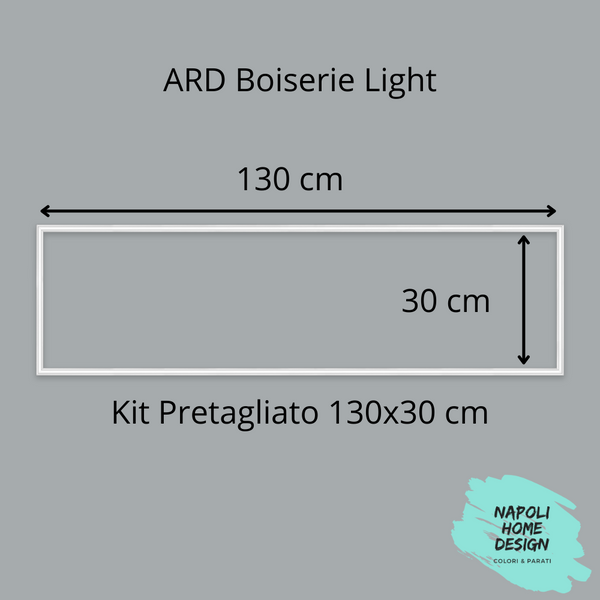 Telaio Pretagliato per Boiserie Light in polimero Ard Italia Serie CW10 misura 130x30 cm