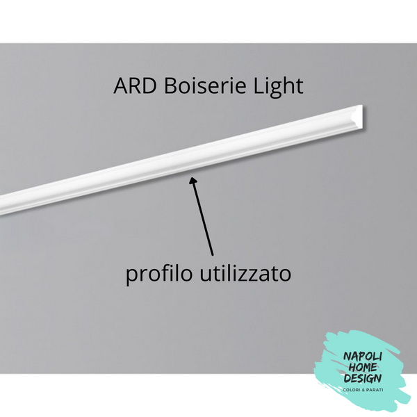 Telaio Pretagliato per Boiserie Light in polimero Ard Italia Serie CW10 misura 130x30 cm