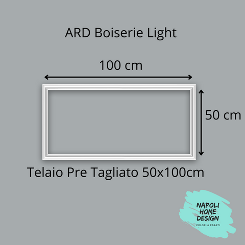 Telaio Pretagliato per Boiserie Light in polimero Ard Italia Serie CW11 misura 50x100 cm