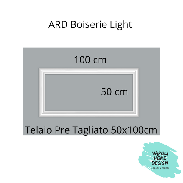 Telaio Pretagliato per Boiserie Light in polimero Ard Italia Serie JC233-W  misura 50x100 cm