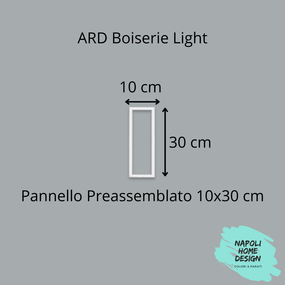 Coppia Pannello Preassemblato per Boiserie Light in polimero Ard Italia Serie CW10 misura 10x30 cm
