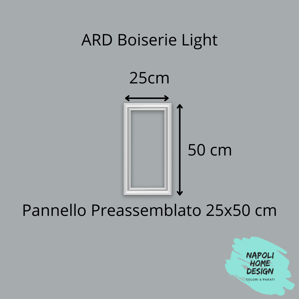 Coppia Pannello Preassemblato per Boiserie Light in Duropolimero Ard Italia Serie CW11 misura 25x50 cm
