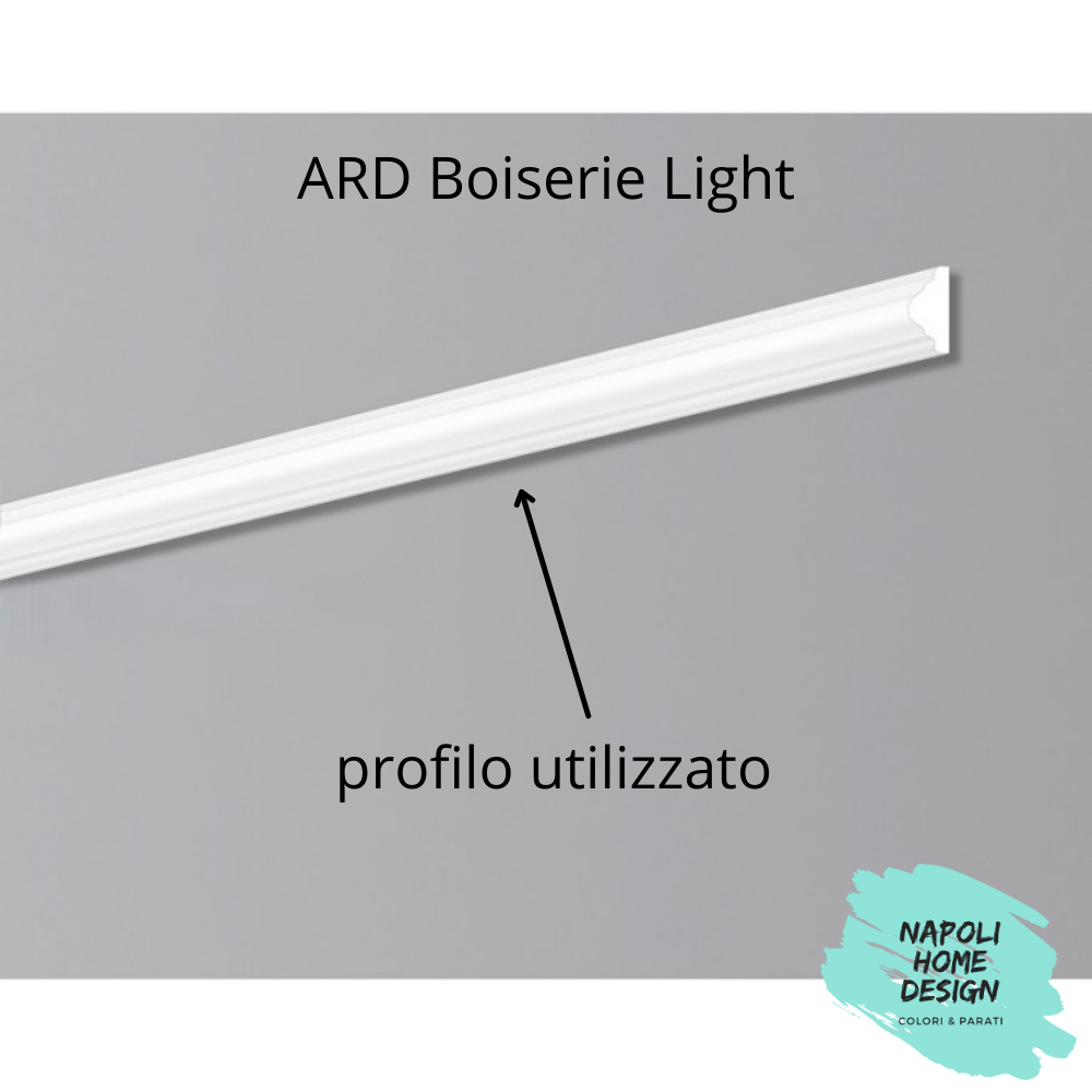 Telaio Pretagliato per Boiserie Light in polimero Ard Italia Serie CW11 misura 50x150 cm