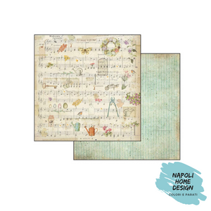 Foglio singolo Scrapbooking Double Face Score and Wateringcan  30x30 cm  Stamperia OUTLET