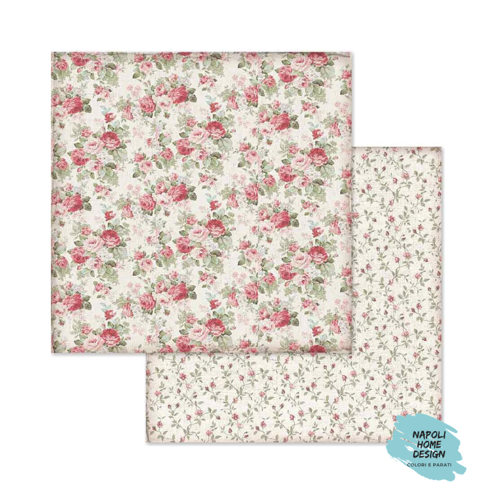 SBB650 stamperia foglio double face boccioli rose scrapbooking