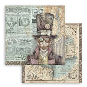 Foglio singolo Scrapbooking Double Face Sir Vagabond  30x30 cm  Stamperia OUTLET