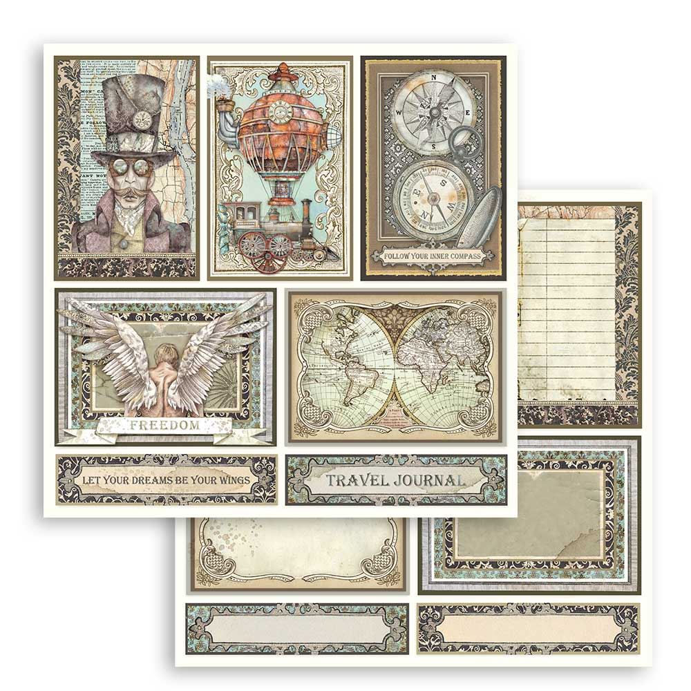 Foglio singolo Scrapbooking Double Face Sir Vagabond Cartoline 30x30 cm  Stamperia OUTLET