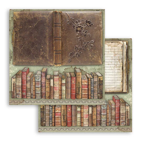 Foglio singolo Scrapbooking Double Face Lady Vagabond Libri Antichi  30x30 cm  Stamperia OUTLET