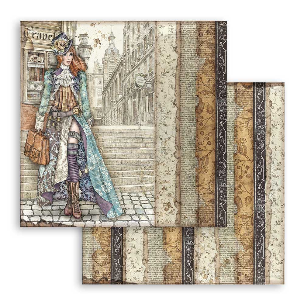 Foglio singolo Scrapbooking Double Face Lady Vagabond  30x30 cm  Stamperia OUTLET