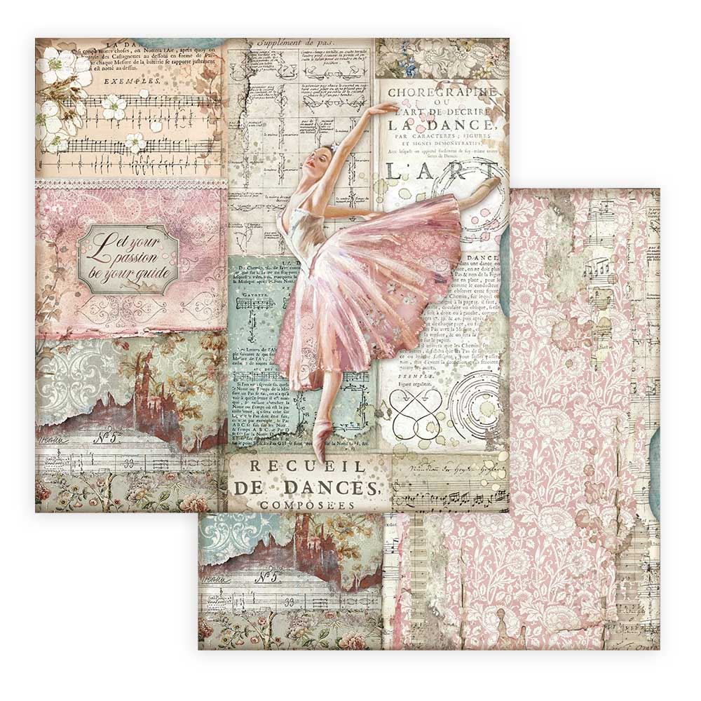 Foglio singolo Scrapbooking Double Face Passion Ballerina  30x30 cm  Stamperia OUTLET