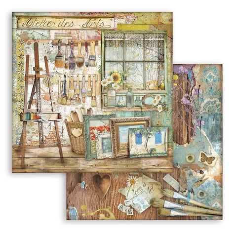 Foglio singolo Scrapbooking Double Face Atelier  30x30 cm   Stamperia OUTLET