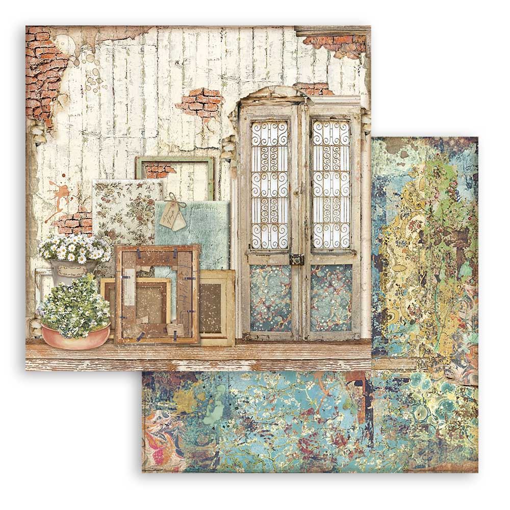 Foglio singolo Scrapbooking Double Face Atelier Portone 30x30 cm   Stamperia OUTLET