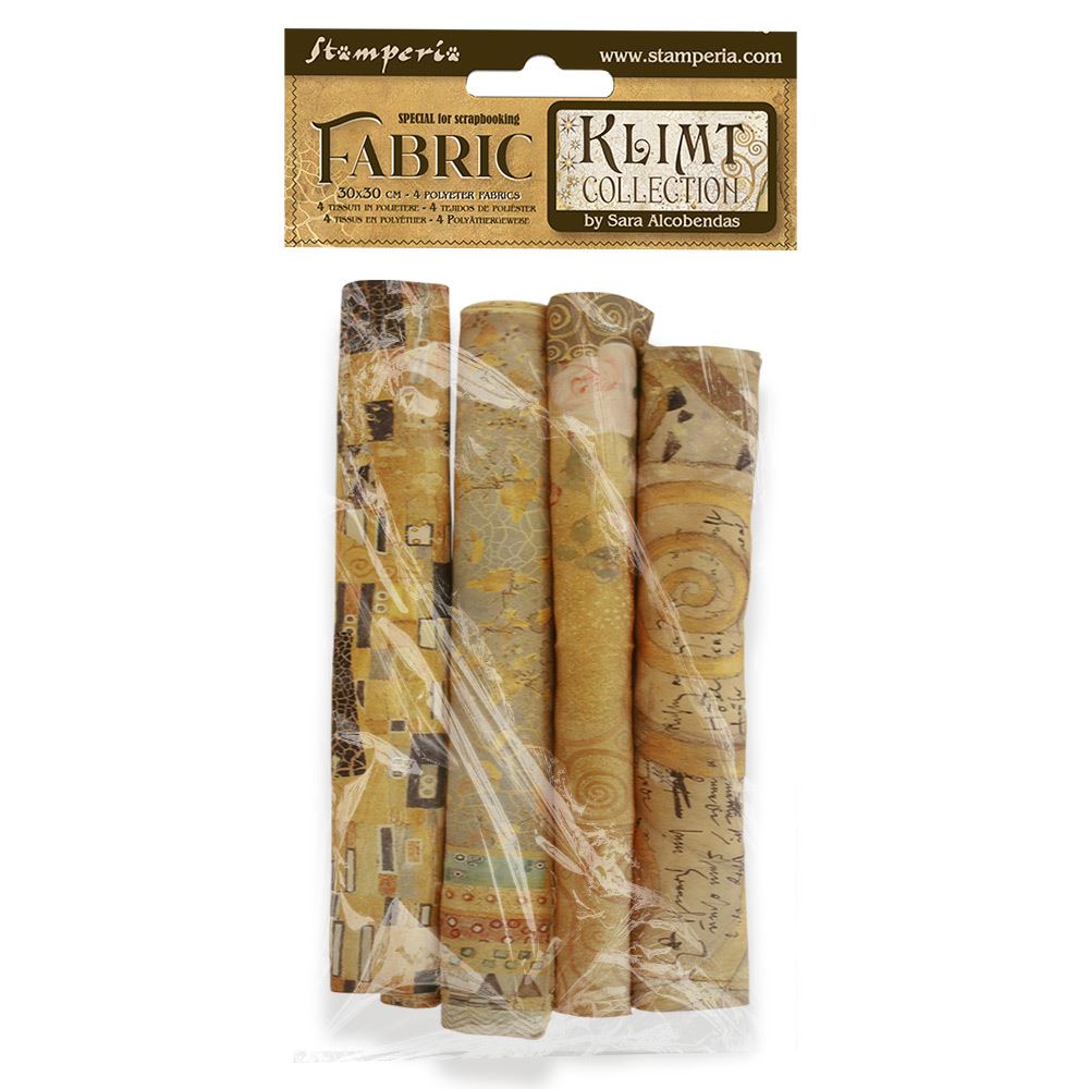 Stoffa conf. 4 fogli Klimt 30 x 30 Stamperia
