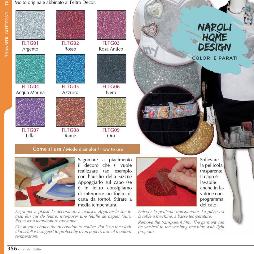 Transfer Glitter per Stoffa Stamperia cm 21x14,3  Stamperia OUTLET