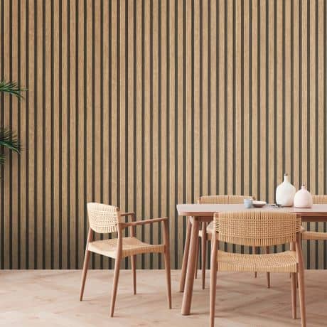 Carta da Parati Effetto Doghe Listelli colore Rovere