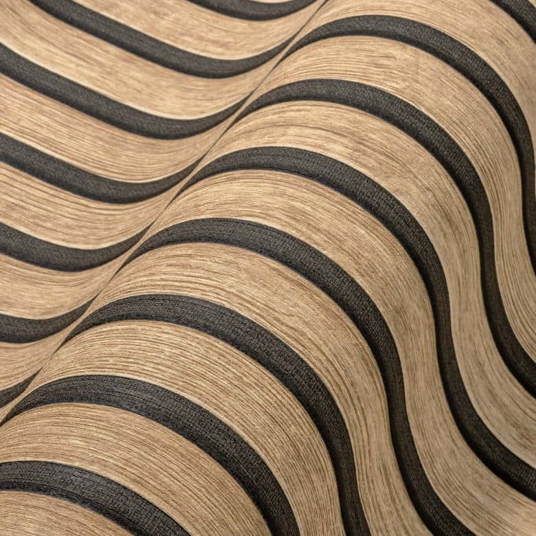 Carta da Parati Effetto Doghe Listelli colore Rovere