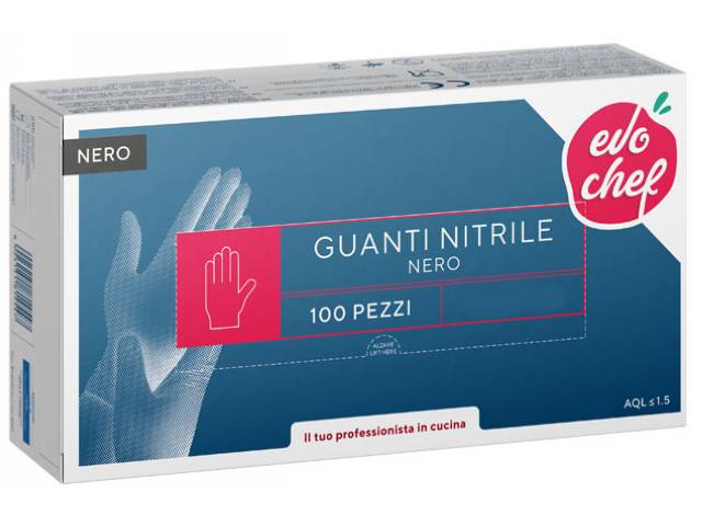 Guanti in nitrile NERO tg. L EVO CHEF