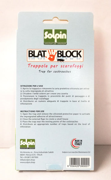 Trappola Blat Block per scarafaggi - blatte - insetti striscianti